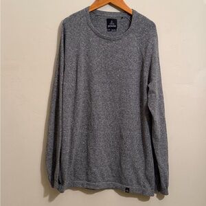 prAna Gray Knit Sweater Medium Crewneck Lightweight Casual Minimalist